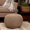 Edge Collections-18"x14"-Handcrafted Round Pouf for Versatile Seating-1 pcs
